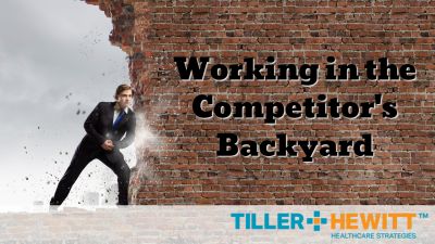 working in the competitor's backyard graphic